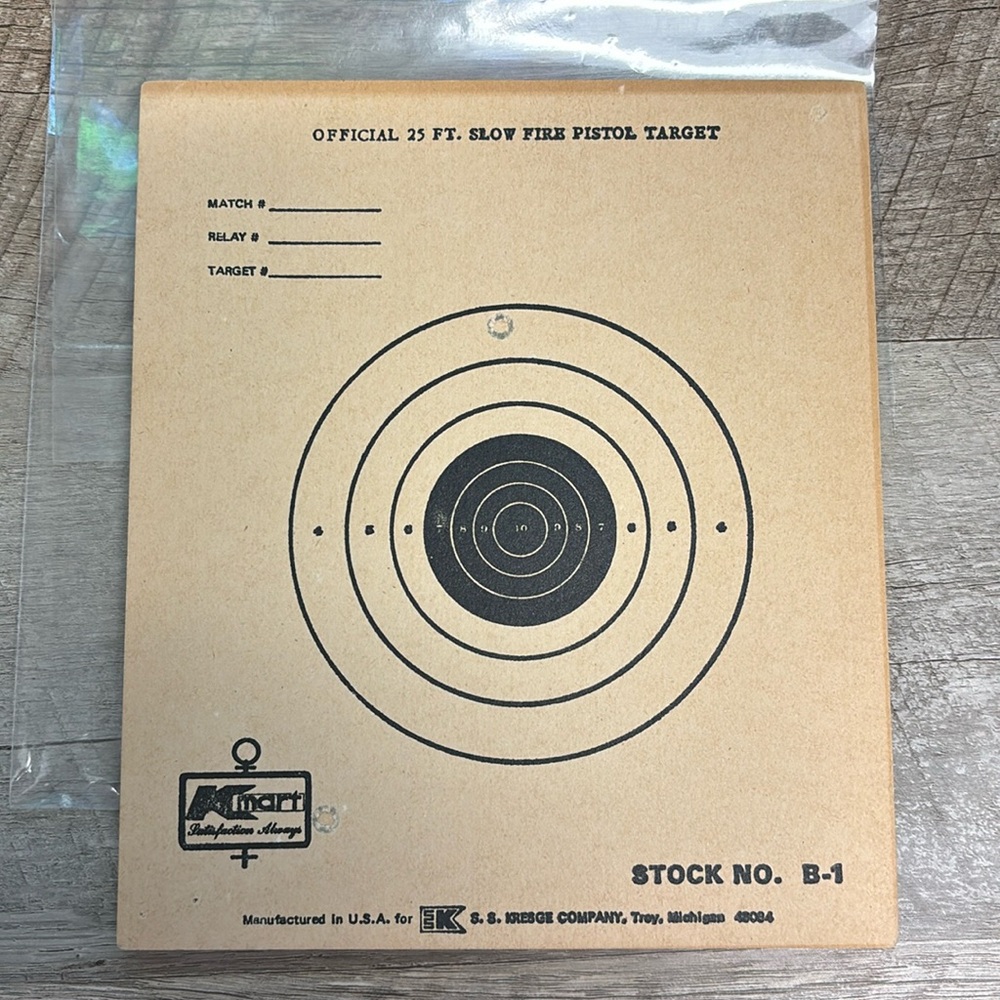 7 Vintage Slow Fire Pistol Target